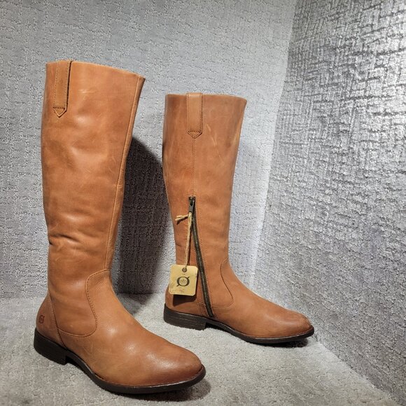 BORN Shaunie BR0040806 Womens Size 9M Cognac Brown Leather Riding Knee High Boot - Picture 1 of 9